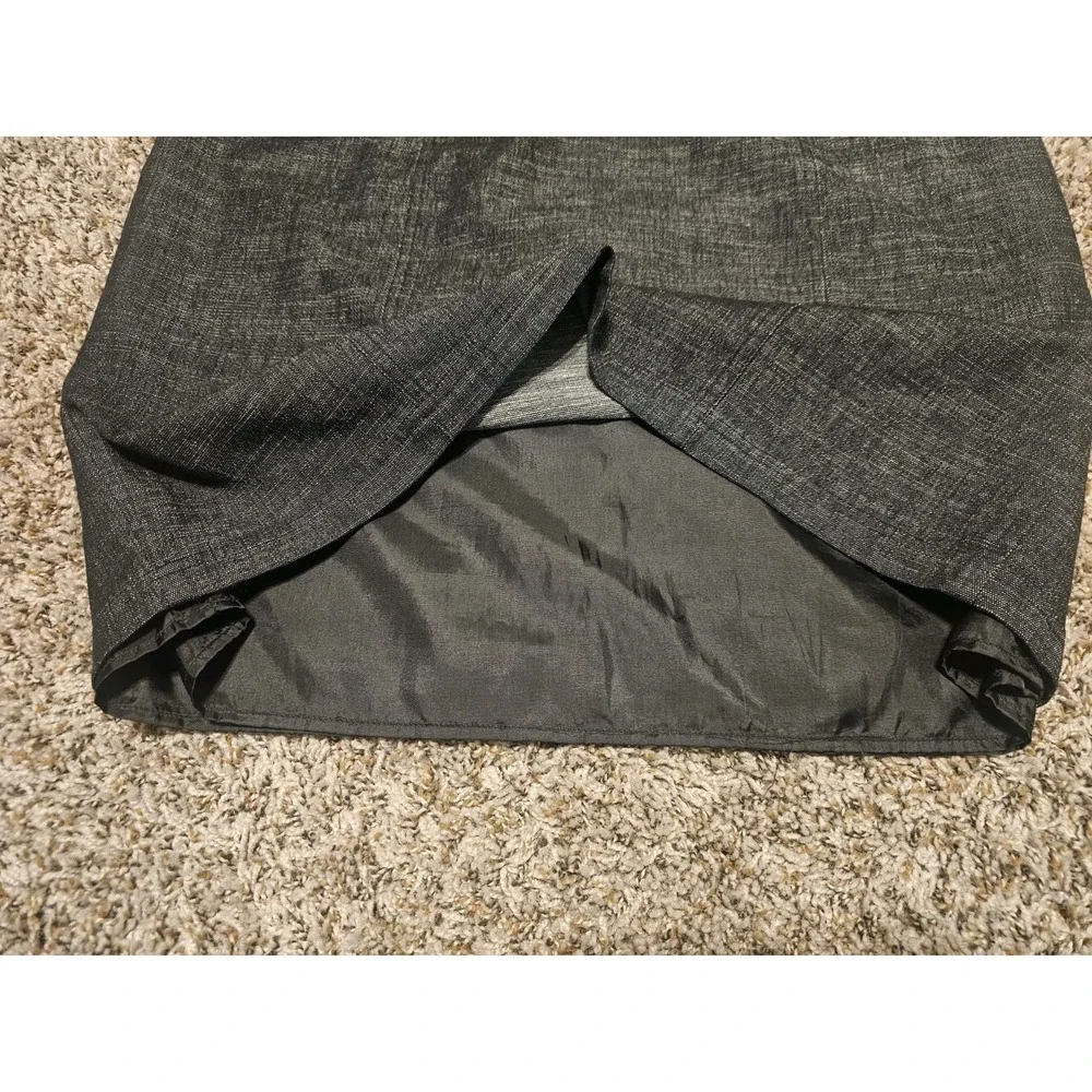 Women's XL Size 14 Gray Pencil Skirt Cotton Blend Stretch Lined Career Academia